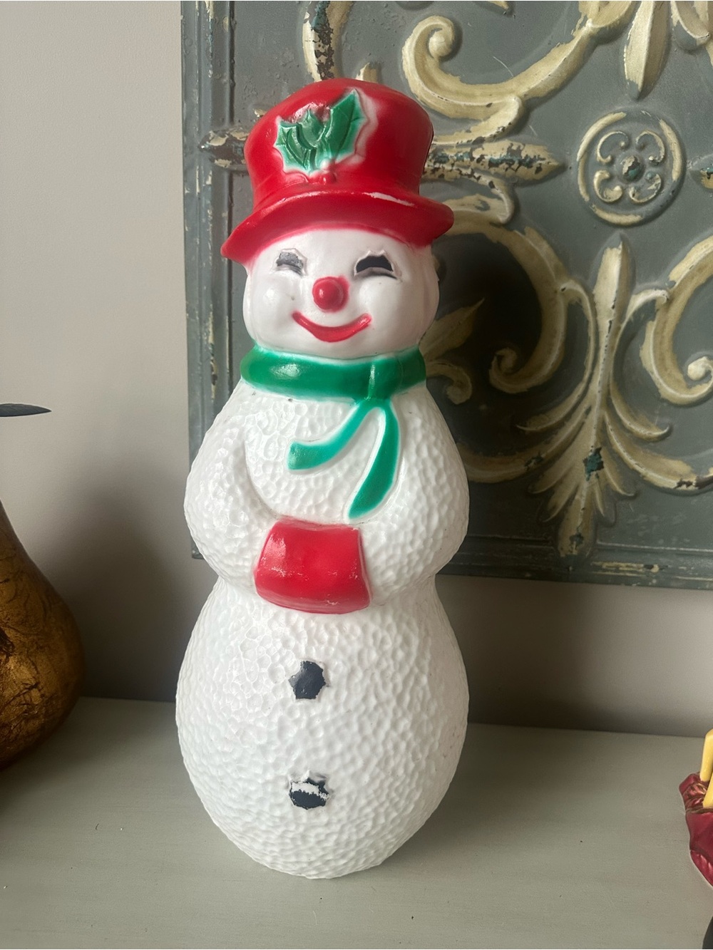 Vintage Union products dimpled snowman blow mold